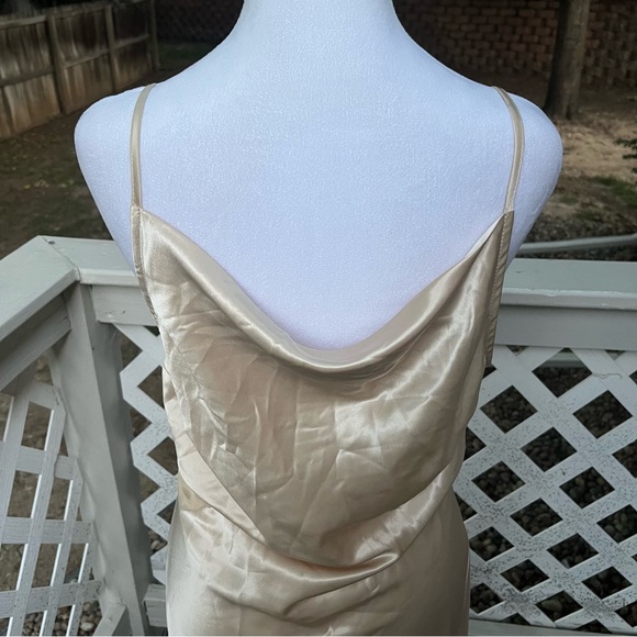 Bobbles & Lace Women Small Fast Track Gold Satin Dress Romantic Whimsical NEW - Picture 9 of 16